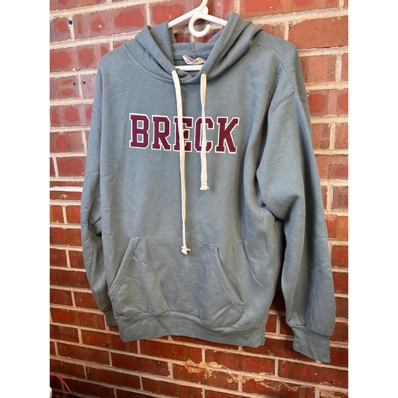 Men's VINTAGE FLEECE Hoodie Sweatshirt BRECK BreckenridgeSuper Soft BLUE sz MED - Picture 3 of 6